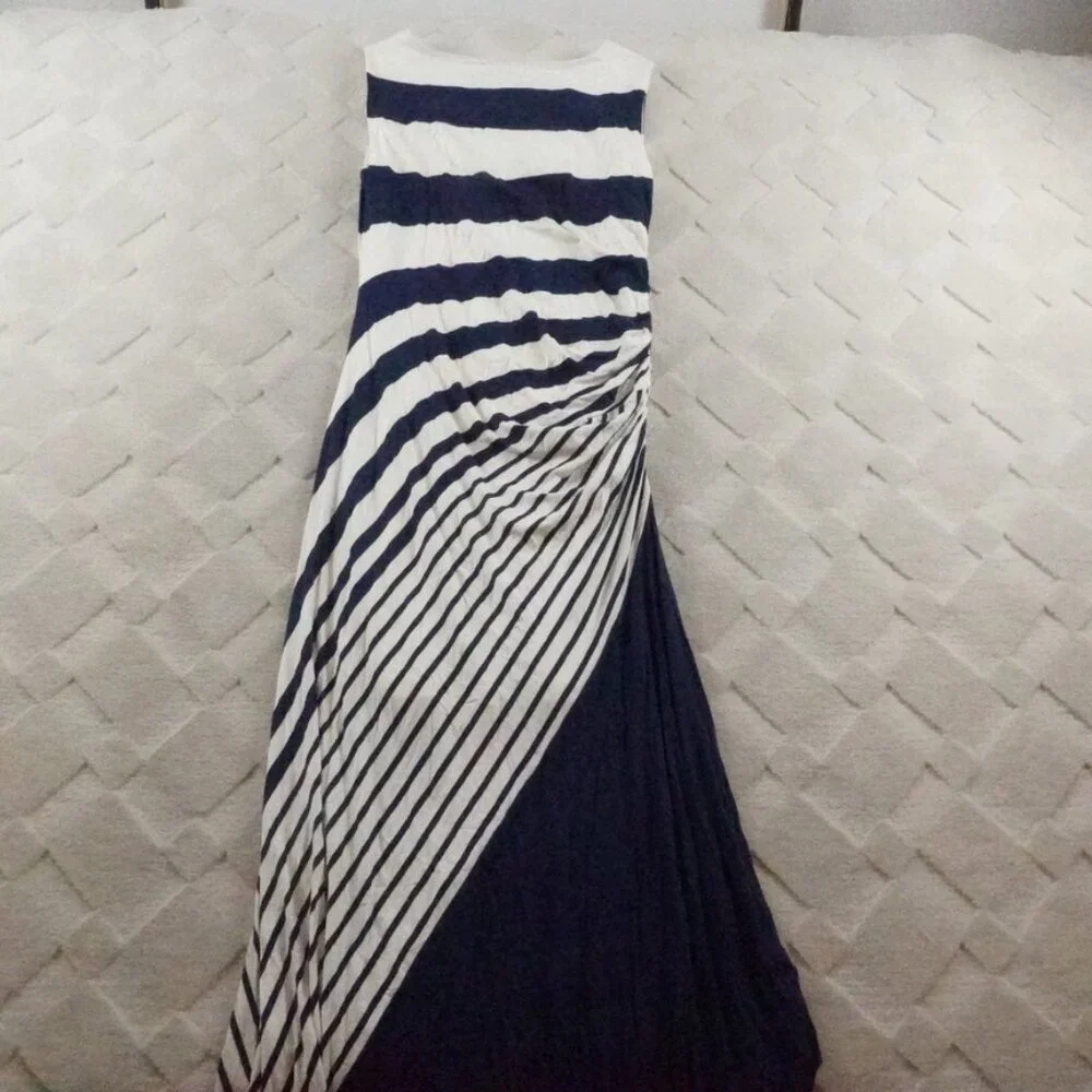 Soft Surroundings Vela Infinity Maxi Dress Striped Nautica Jersey Resortwear - Picture 11 of 12